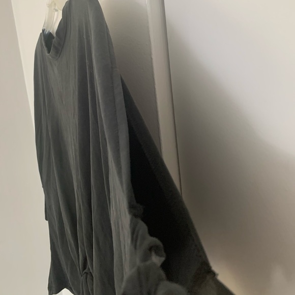 She+Sky Charcoal Grey Cold Shoulder Top With Ties - Picture 9 of 10